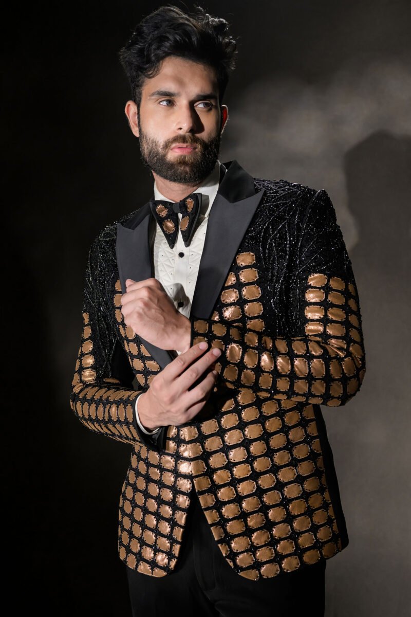 Glitter Gold Tuxedo Set