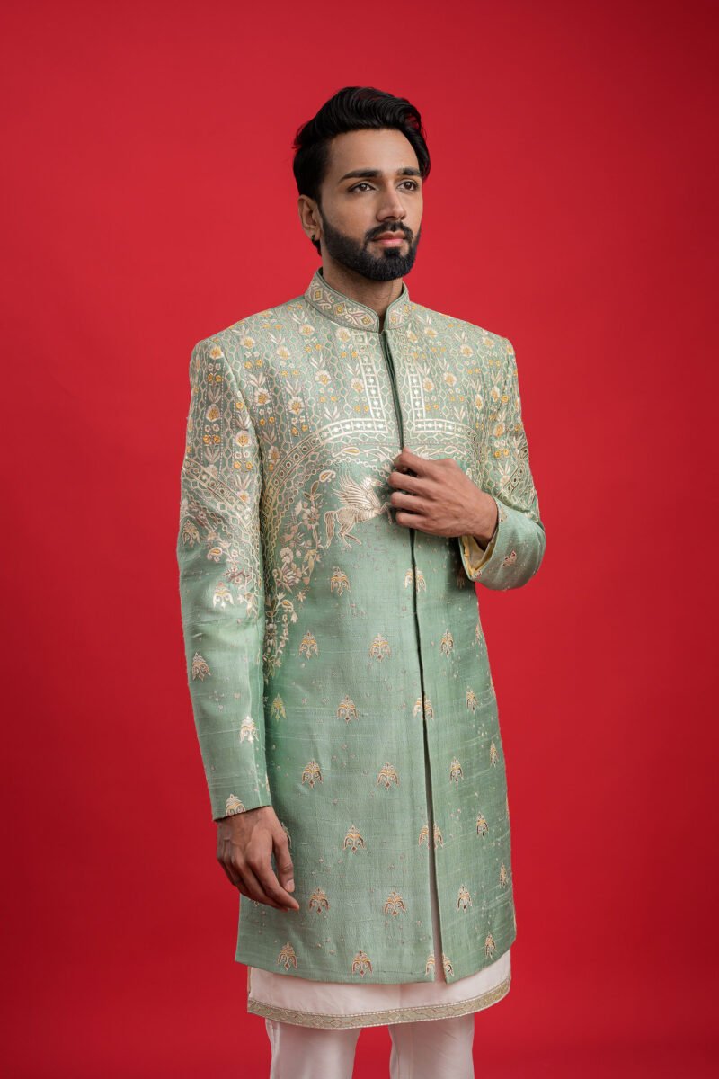 Pista Applique Indo Western Set