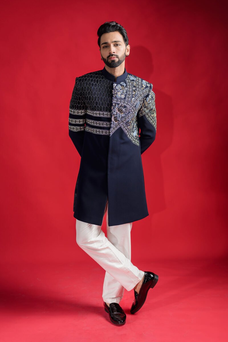 Navy Blue Indo-Western Set