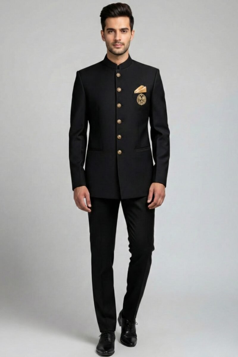 Black EMBROIDERED JODHPURI SUIT