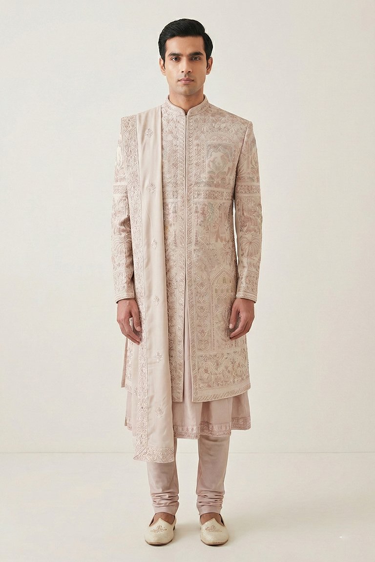 Royal Dust Rose Sherwani Set